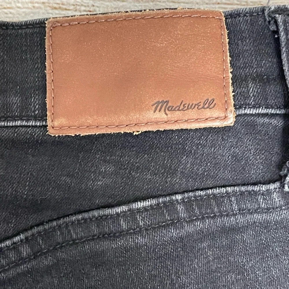 Madewell 9” Sky High Skinny Jeans Cropped Buttonfly Black Sz 24 - Picture 4 of 8